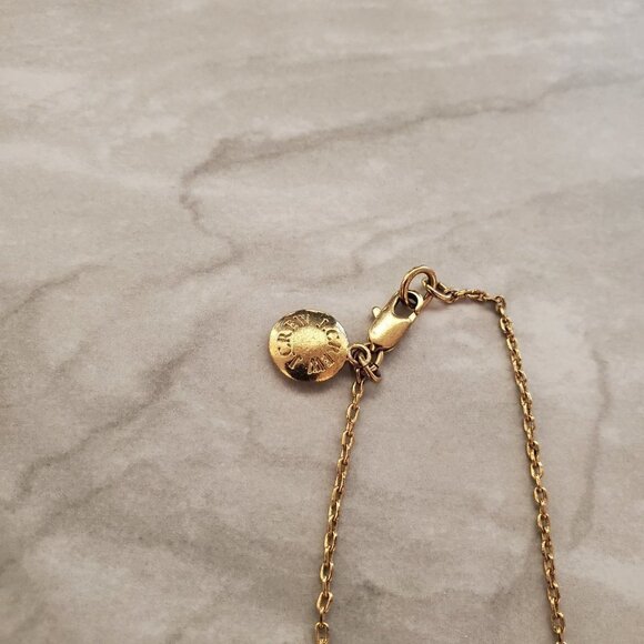 ✨ J.Crew Necklace Gold Yellow Beaded Faceted Station Disk Long Layer - Picture 6 of 7